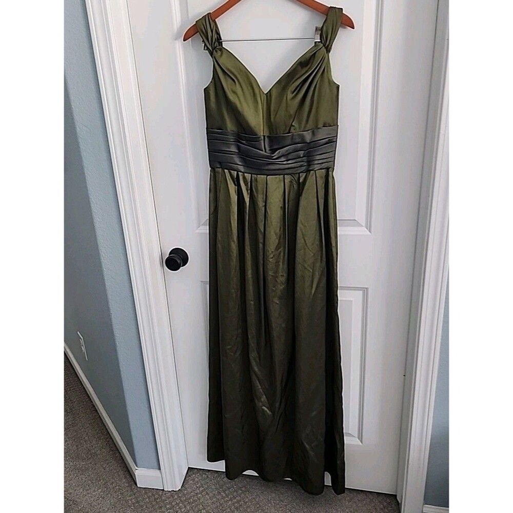 WToo by Watters Dress Size 10 Olive Green Bridesmaid Formal Mother Of The Bride
